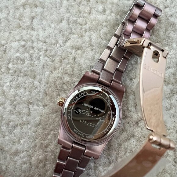 NWT Michael Kors Limited Edition Petite Lexington Pink Tone Ladies Watch - Picture 3 of 6